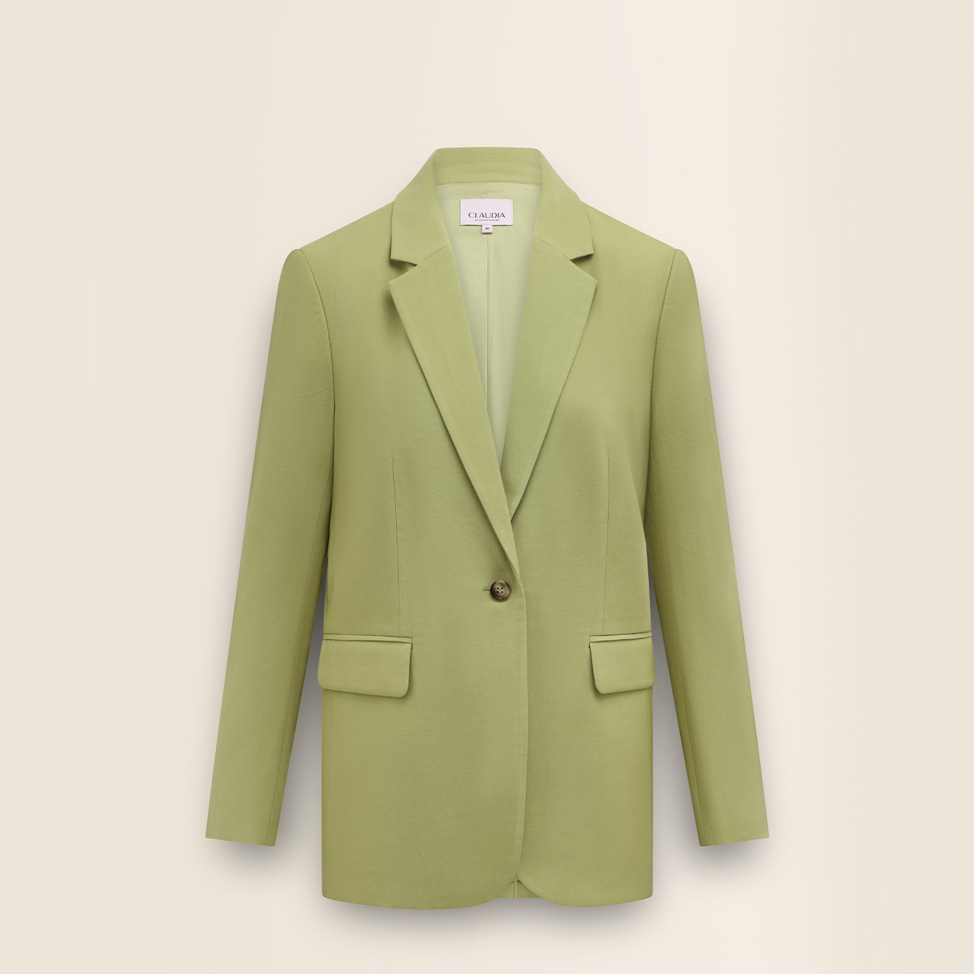 Commerce-ready product image of the green blazer